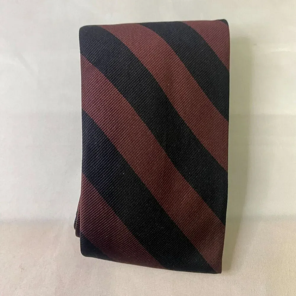 #6622 Maroon and Black Mens Striped Necktie, Tie